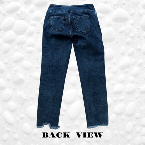 LISETTE L Montreal Betty Pearl Beaded PULL ON Cropped Skinny Jeans 30" Waist - Picture 2 of 9